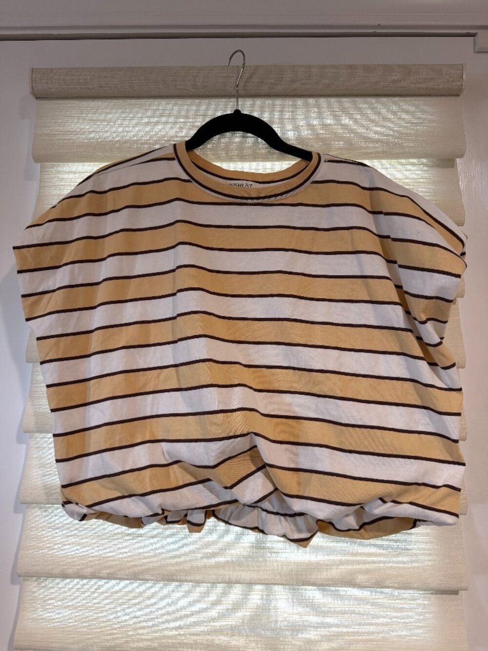 Wishlist striped cropped bubble tee (size L)